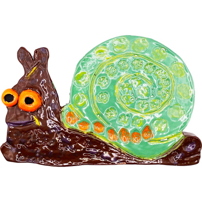 Handmade Ceramic Arts: Glazed Fish 5.5-inch x 3.5-inch Sea Snail by Eric Stacy