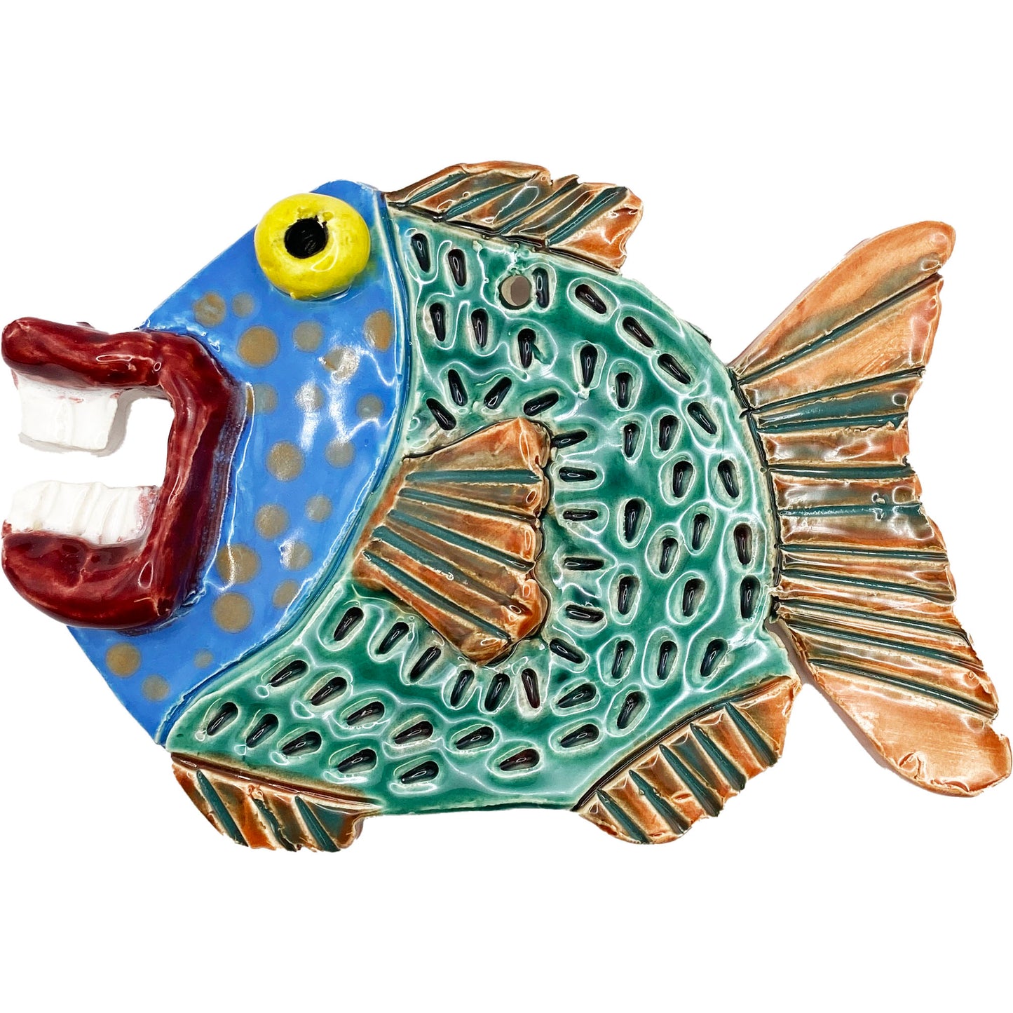 Handmade Ceramic Arts: Glazed Fish 6-inch x 4-inch by Eric Stacy