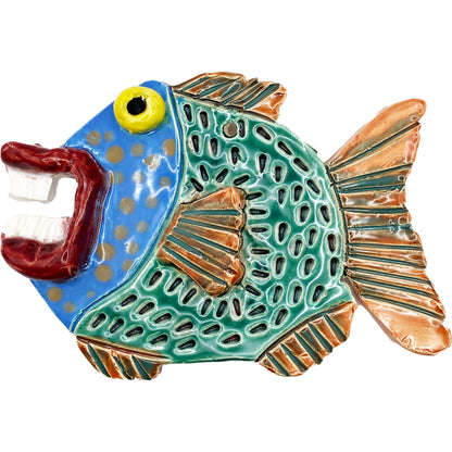 Handmade Ceramic Arts: Glazed Fish 6-inch x 4-inch by Eric Stacy