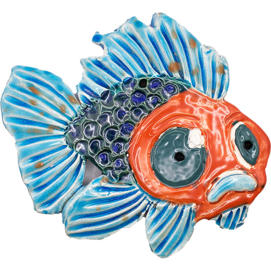 Handmade Ceramic Arts: Glazed Fish 6-inch x 5-inch by Lisa Uptain