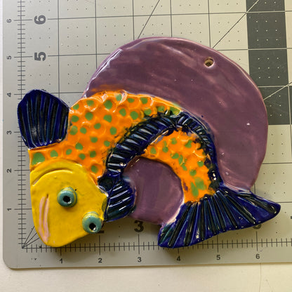 Handmade Ceramic Arts: Glazed Fish 6-inch x 5.5-inch by Lisa Uptain