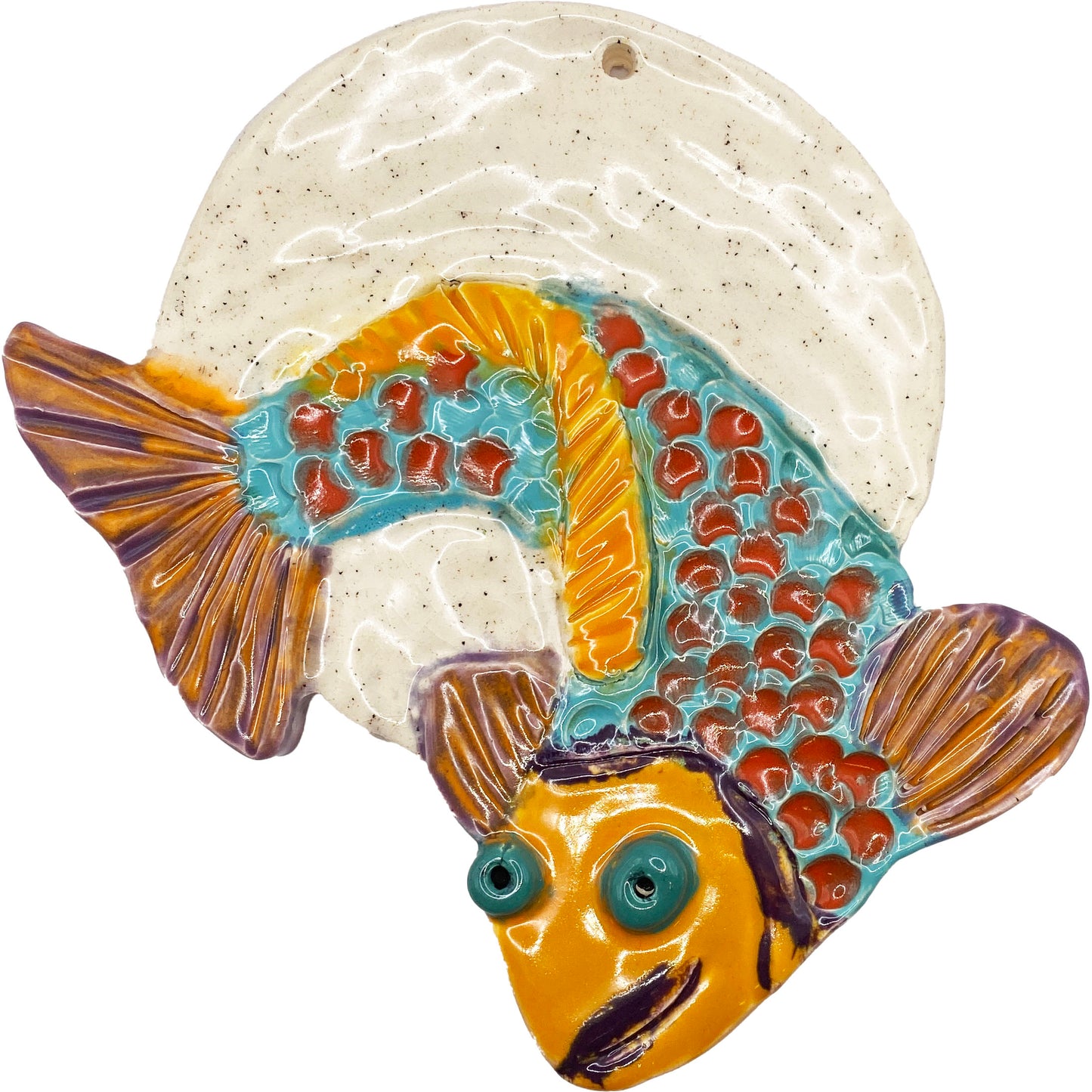 Handmade Ceramic Arts: Glazed Fish 6.5-inch x 5.5-inch by Lisa Uptain