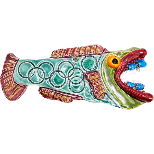 Handmade Ceramic Arts: Glazed Fish 7-inch x 3-inch by Eric Stacy