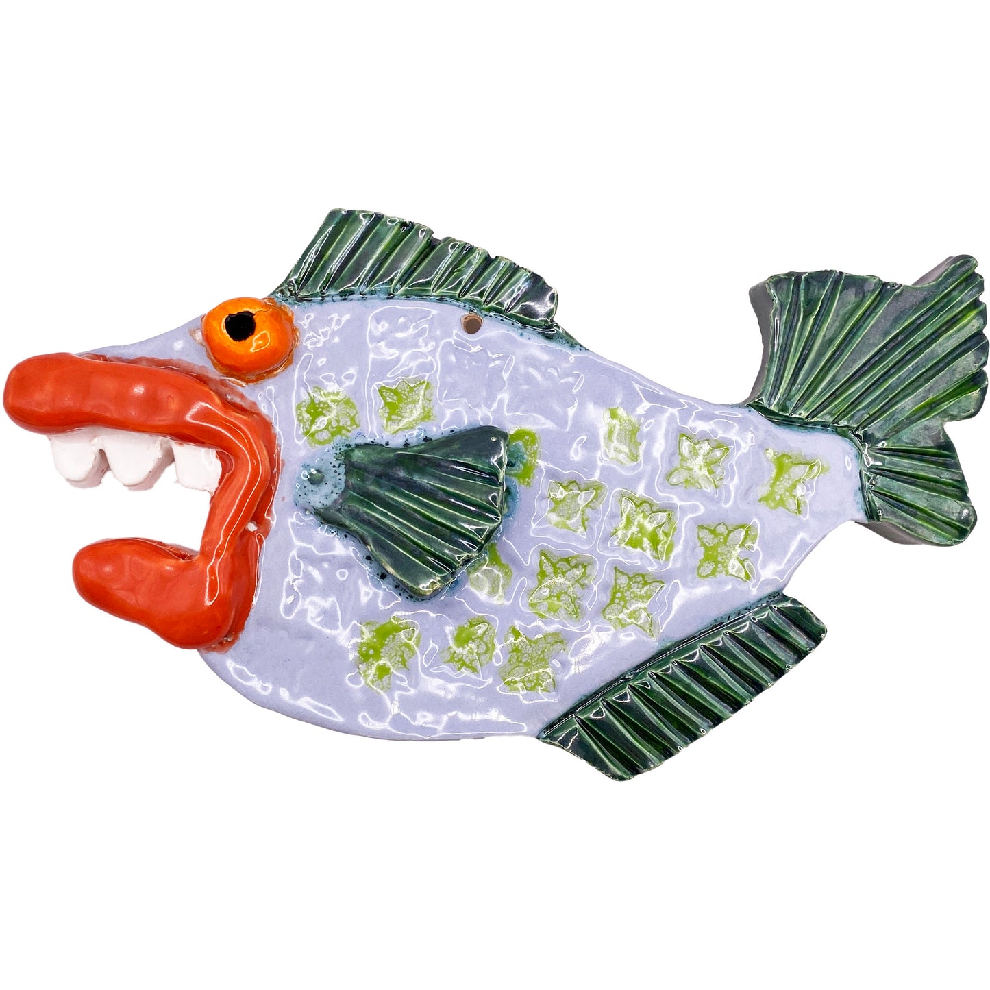 Handmade Ceramic Arts: Glazed Fish 7-inch x 4.5-inch by Eric Stacy