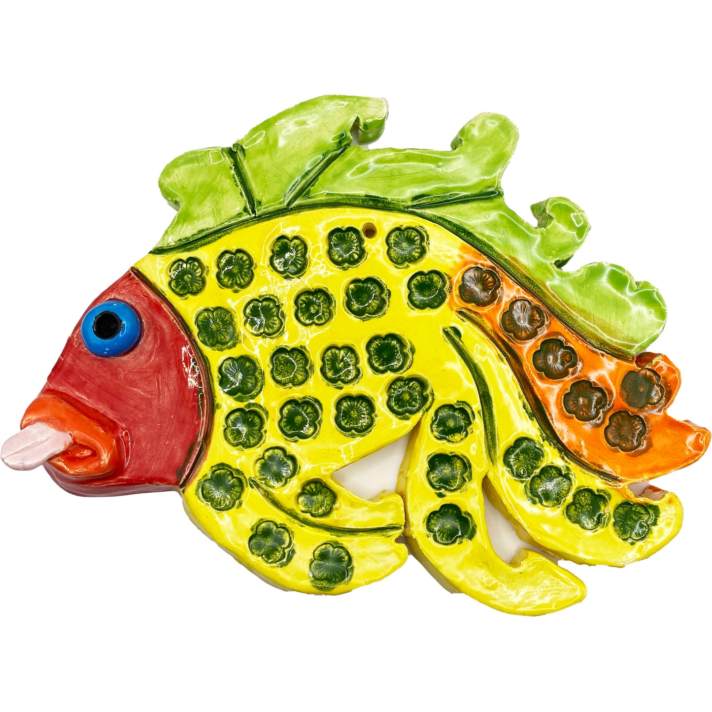 Handmade Ceramic Arts: Glazed Fish 7-inch x 5-inch by Eric Stacy