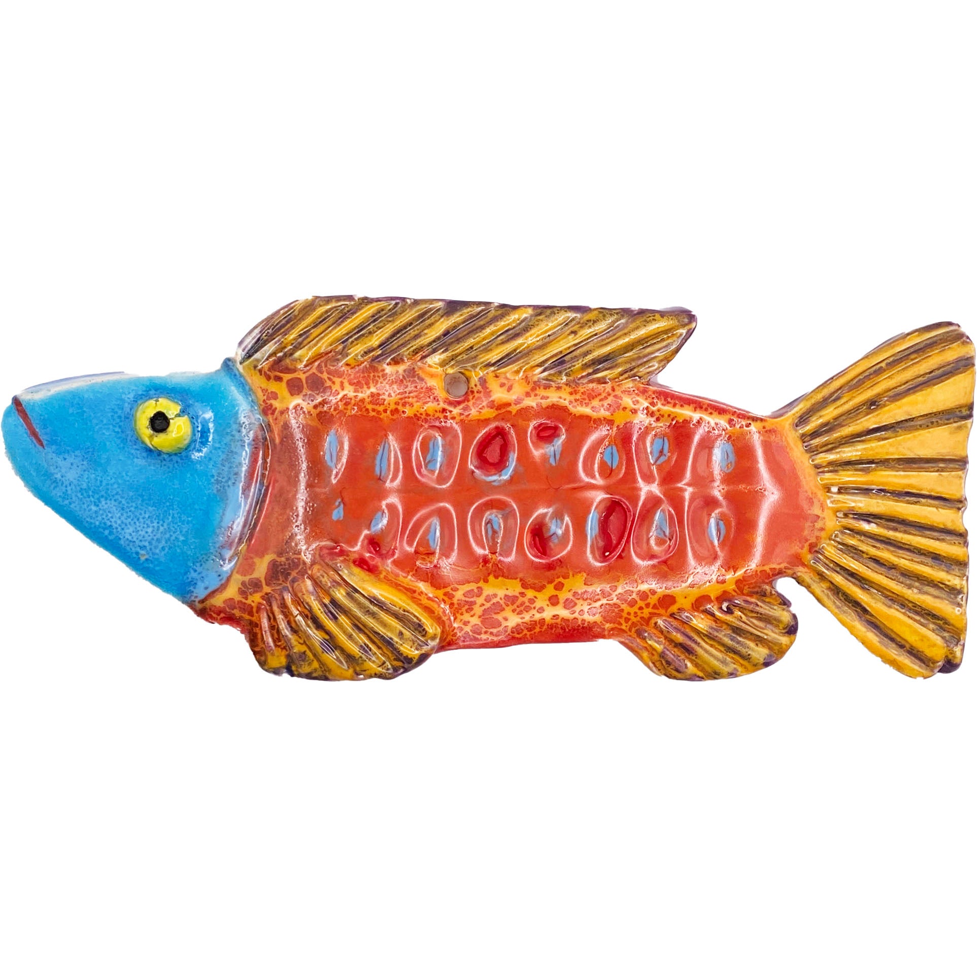 Handmade Ceramic Arts: Glazed Fish 8-inch x 3-inch by Lisa Uptain