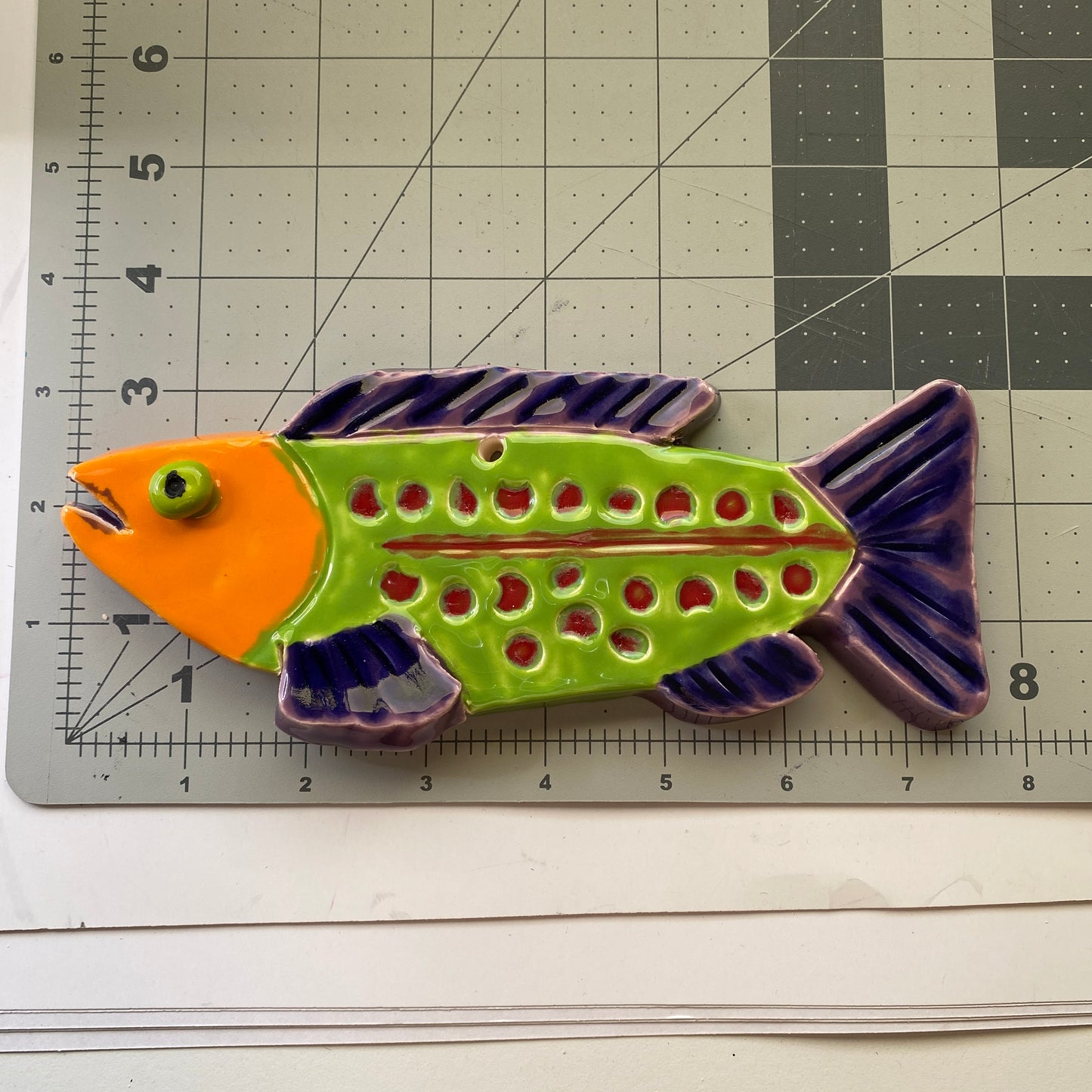 Handmade Ceramic Arts: Glazed Fish 8-inch x 3-inch by Ryan Imhoff