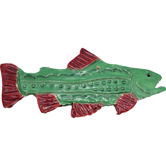 Handmade Ceramic Arts: Glazed Fish 8-inch x 3.5-inch Trout Fish by Piper Roberson