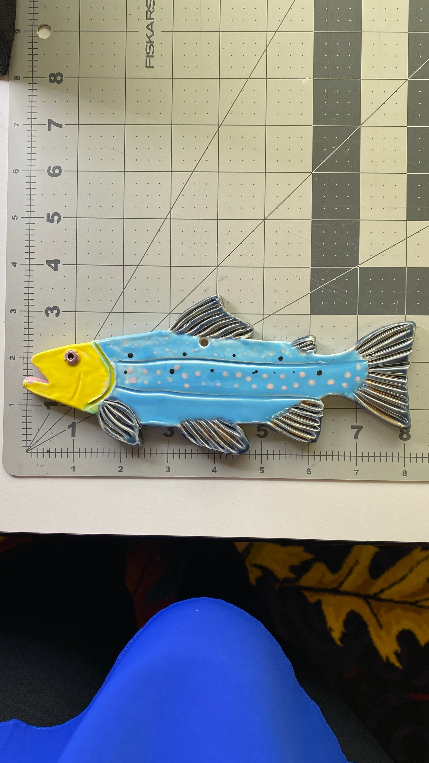 Handmade Ceramic Arts: Glazed Fish 8-inch x 3.5-inch by Lisa Uptain and Karissa Archer