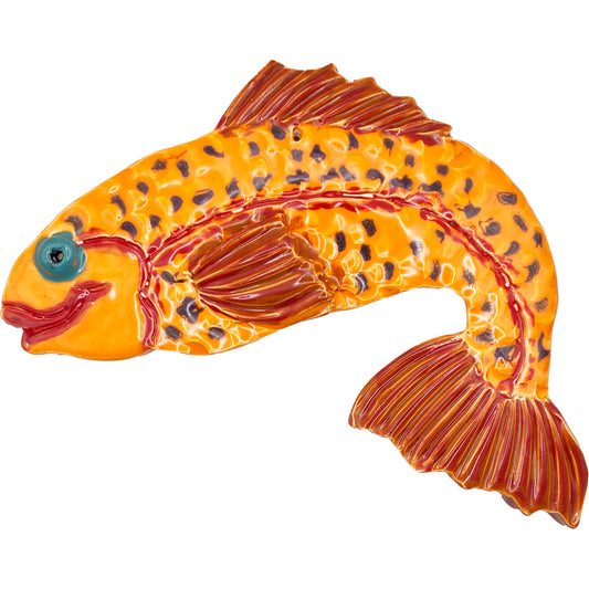 Handmade Ceramic Arts: Glazed Fish 9-inch x 5-inch by Lisa Uptain and Janice Stephens