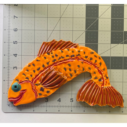 Handmade Ceramic Arts: Glazed Fish 9-inch x 5-inch by Lisa Uptain and Janice Stephens