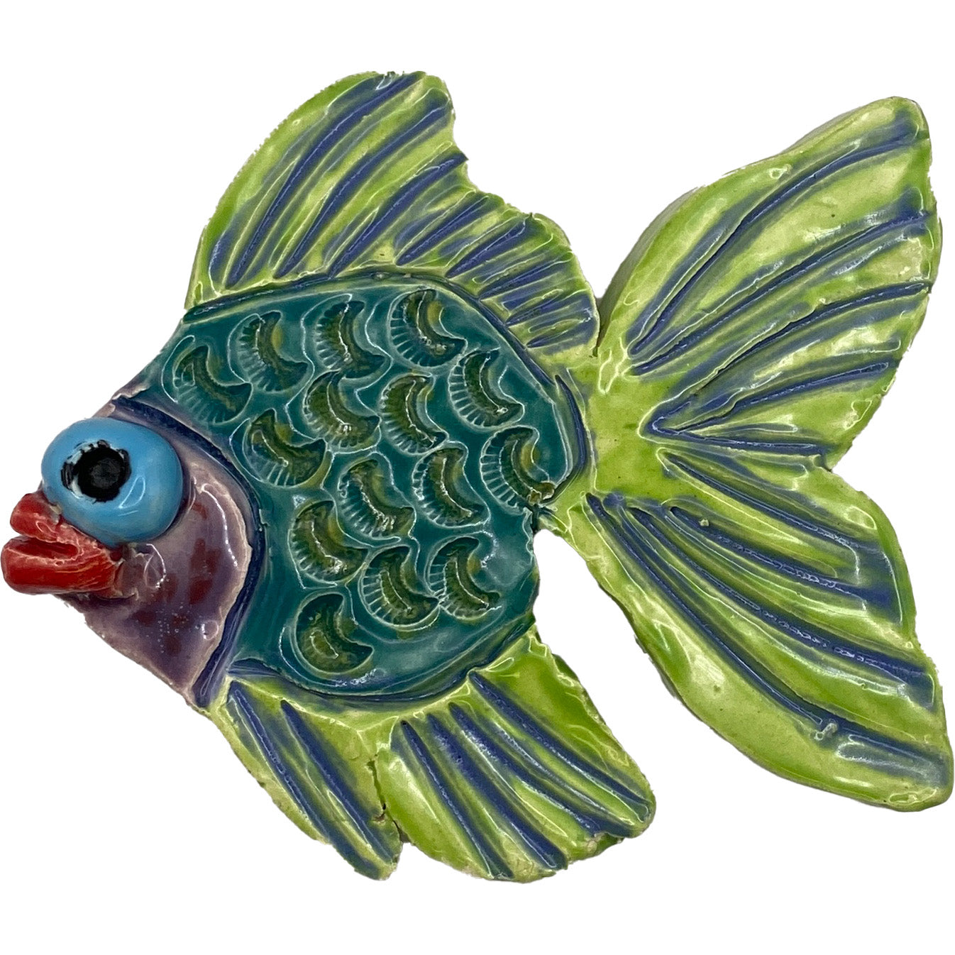 Handmade Ceramic Arts: Glazed Fish by 4-inch x 3.5-inch by Eric Stacy