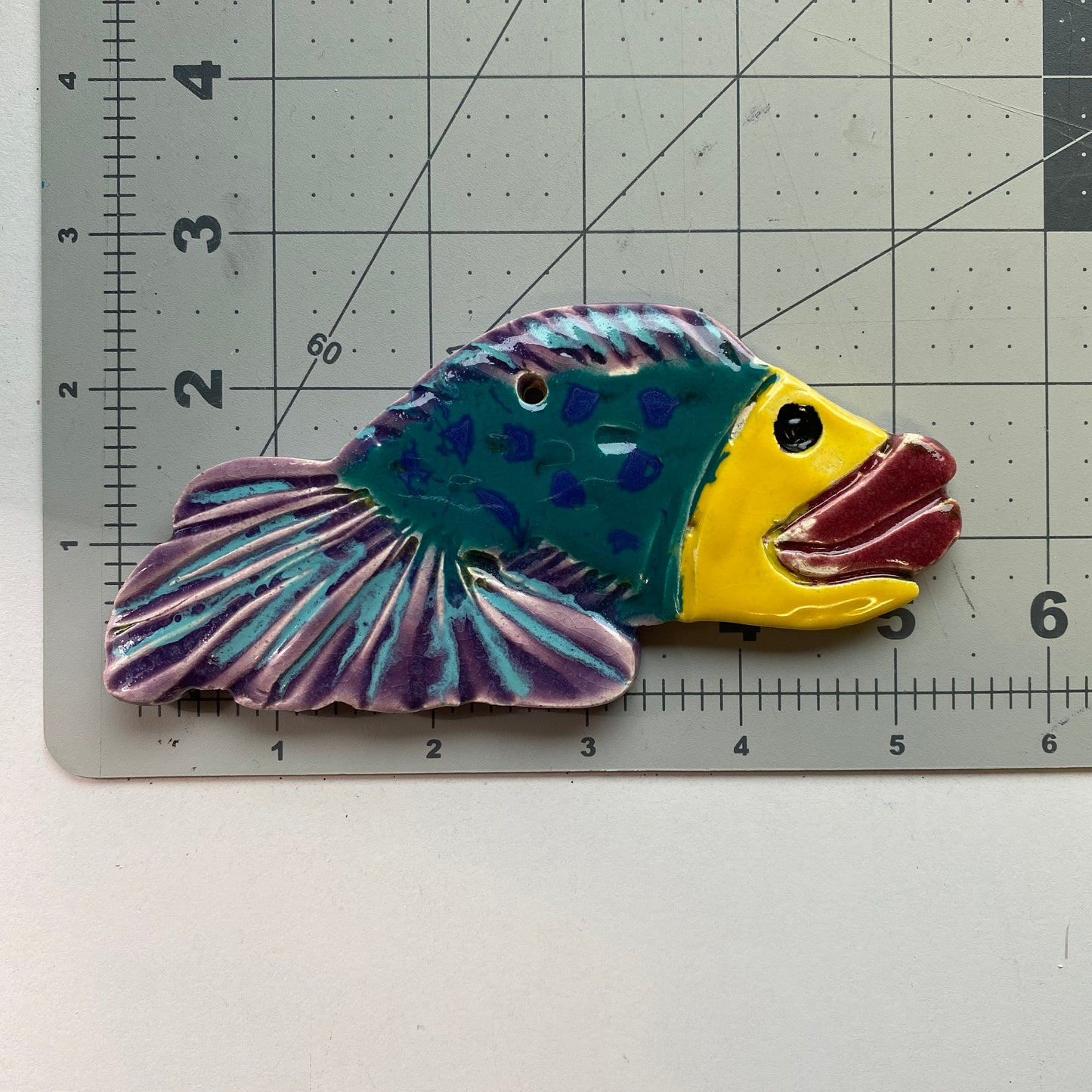 Handmade Ceramic Arts: Glazed Fish by 5.5-inch x 2.5-inch by Isaac Caballero