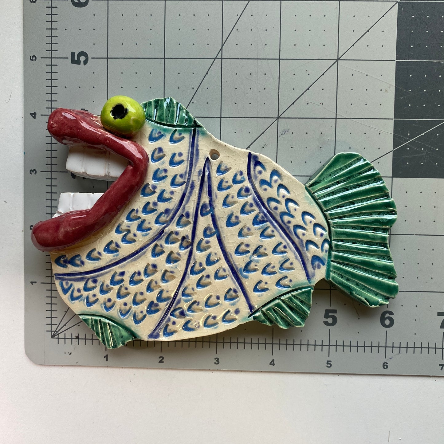 Handmade Ceramic Arts: Glazed Fish by 6-inch x 4.5-inch by Eric Stacy