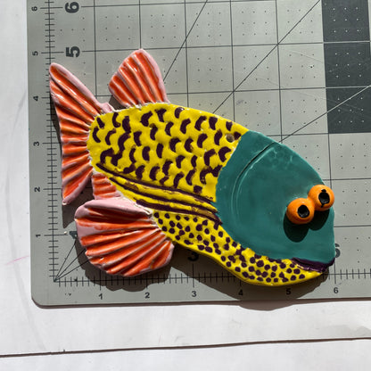 Handmade Ceramic Arts: Glazed Fish by 6-inch x 5-inch by Anonymous and Ryan Imhoff