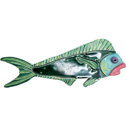 Handmade Ceramic Arts: Glazed Fish with Lips 11-inch x 3-inch by Eric Stacy and Anonymous 4693