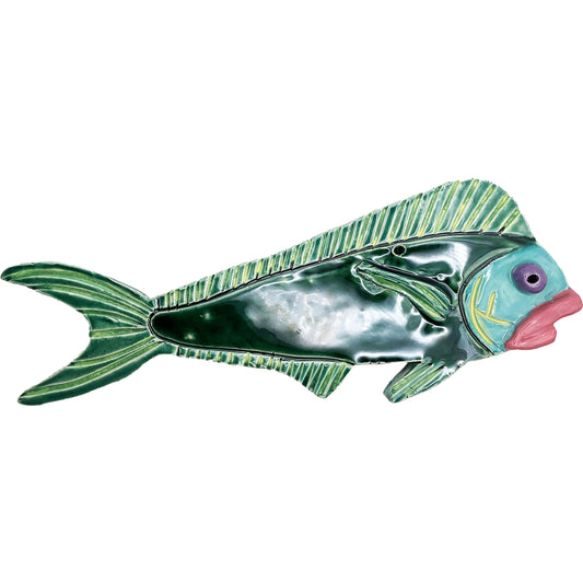 WATCH Resources Art Guild - Handmade Ceramic Arts: Glazed Fish with Lips 11-inch x 3-inch by Eric Stacy and Anonymous 4693