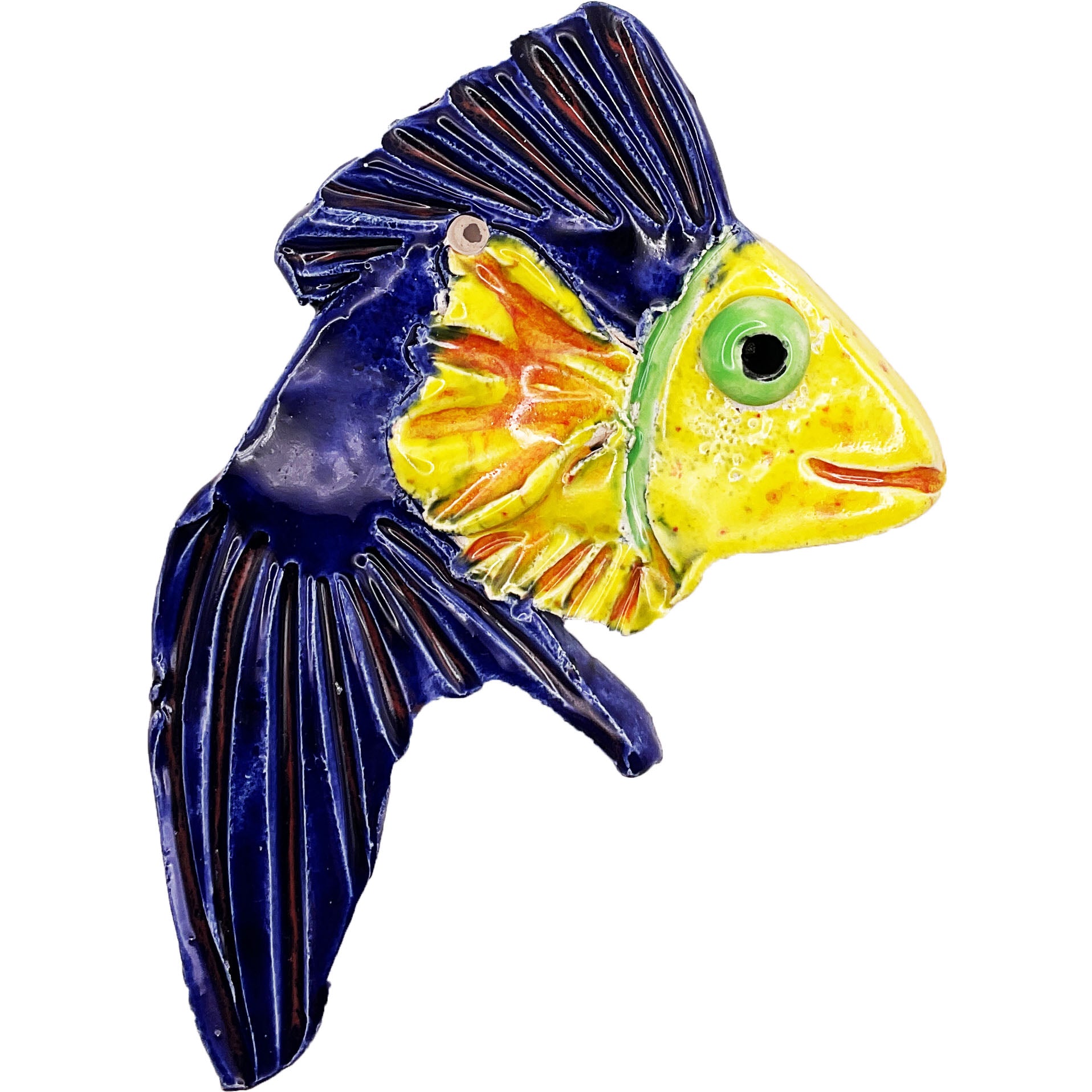WATCH Resources Art Guild - Handmade Ceramic Arts: Glazed Fish 3.5-inch x 5.5-inch by Sandy Morris and Anonymous 4641