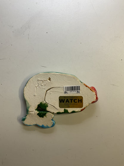Handmade Ceramic Arts: Glazed Fish with Lips 5-inch x 4-inch by Ben Levine 4719