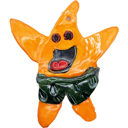 WATCH Resources Art Guild - Ceramic Arts Handmade Clay Crafts Glazed Starfish 7-inch by 8-inch made by Lisa Uptain 4591