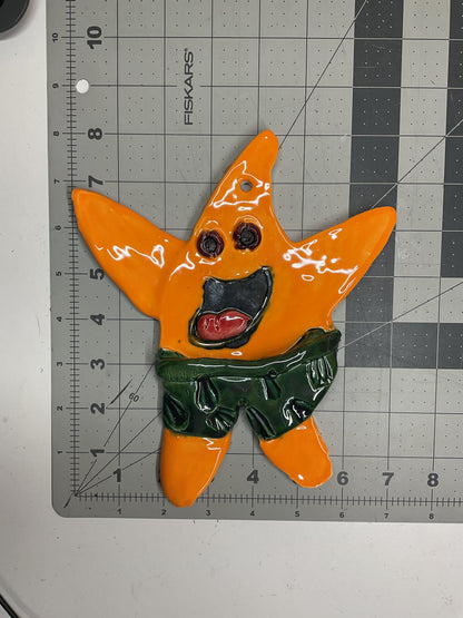WATCH Resources Art Guild - Ceramic Arts Handmade Clay Crafts Glazed Starfish 7-inch by 8-inch made by Lisa Uptain 4591