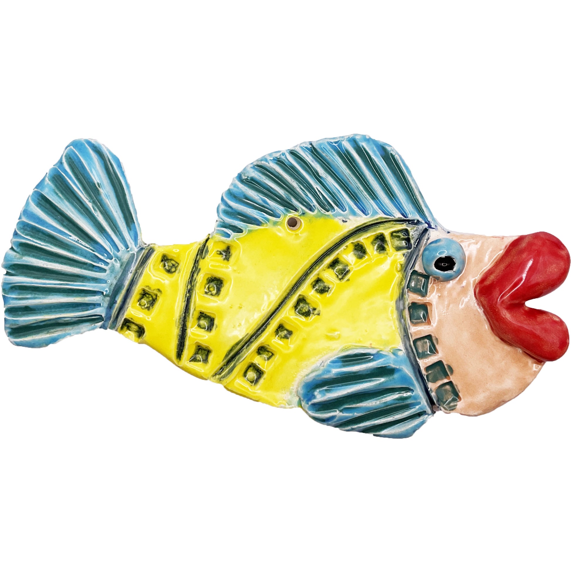 WATCH Resources Art Guild - Handmade Ceramic Arts: Glazed Fish with Lips 7-inch x 3.5-inch by Whitney Davis 4648