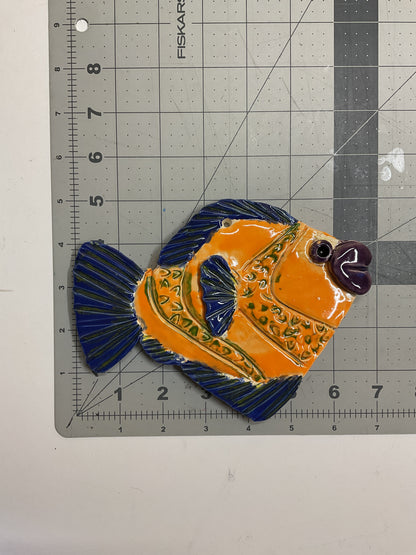 WATCH Resources Art Guild - Handmade Ceramic Arts: Glazed Fish with Lips 7-inch x 5-inch by Lisa Uptain and Anonymous 4644