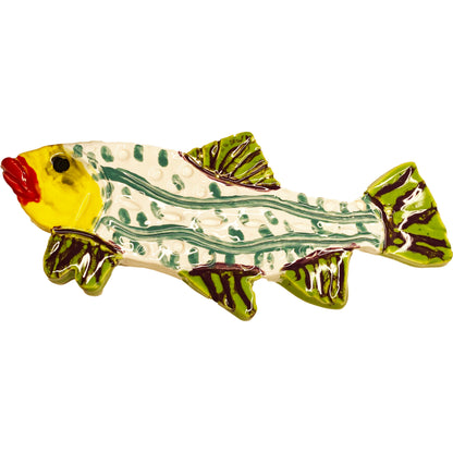 Handmade Ceramic Arts: Glazed Fish with Lips 8-inch x 3-inch by Morgan Fox