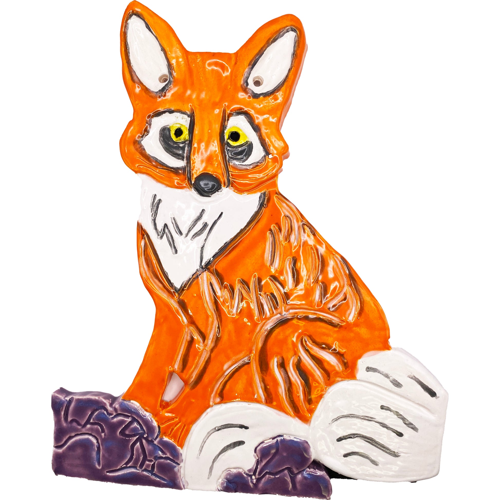 Handmade Ceramic Arts: Glazed Fox 10-inch x 8-inch by Lisa Uptain