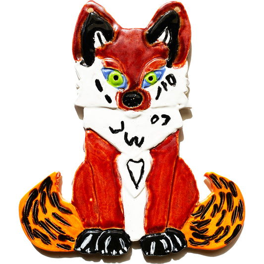 Handmade Ceramic Arts: Glazed Fox 10-inch x 9-inch by Lisa Uptain and Eric Stacy