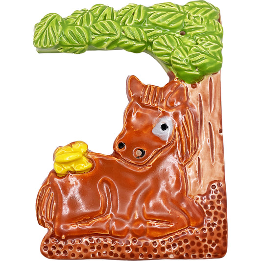 Handmade Ceramic Arts: Glazed Horse 7-inch x 5-inch by Lisa Uptain and Morgan Fox