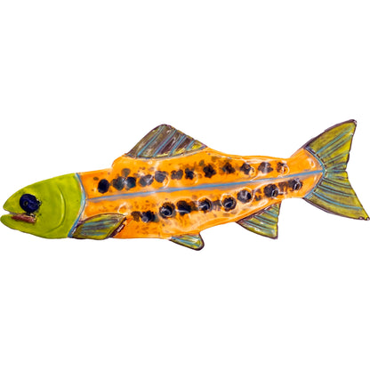 Handmade Ceramic Arts: Glazed Trout 11-inch x 4-inch by Lisa Uptain and Brandi Casner