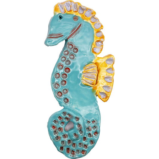 Handmade Ceramic Arts: Glazed Seahorse 7.5-inch x 3.5-inch by Loreen Bartschi