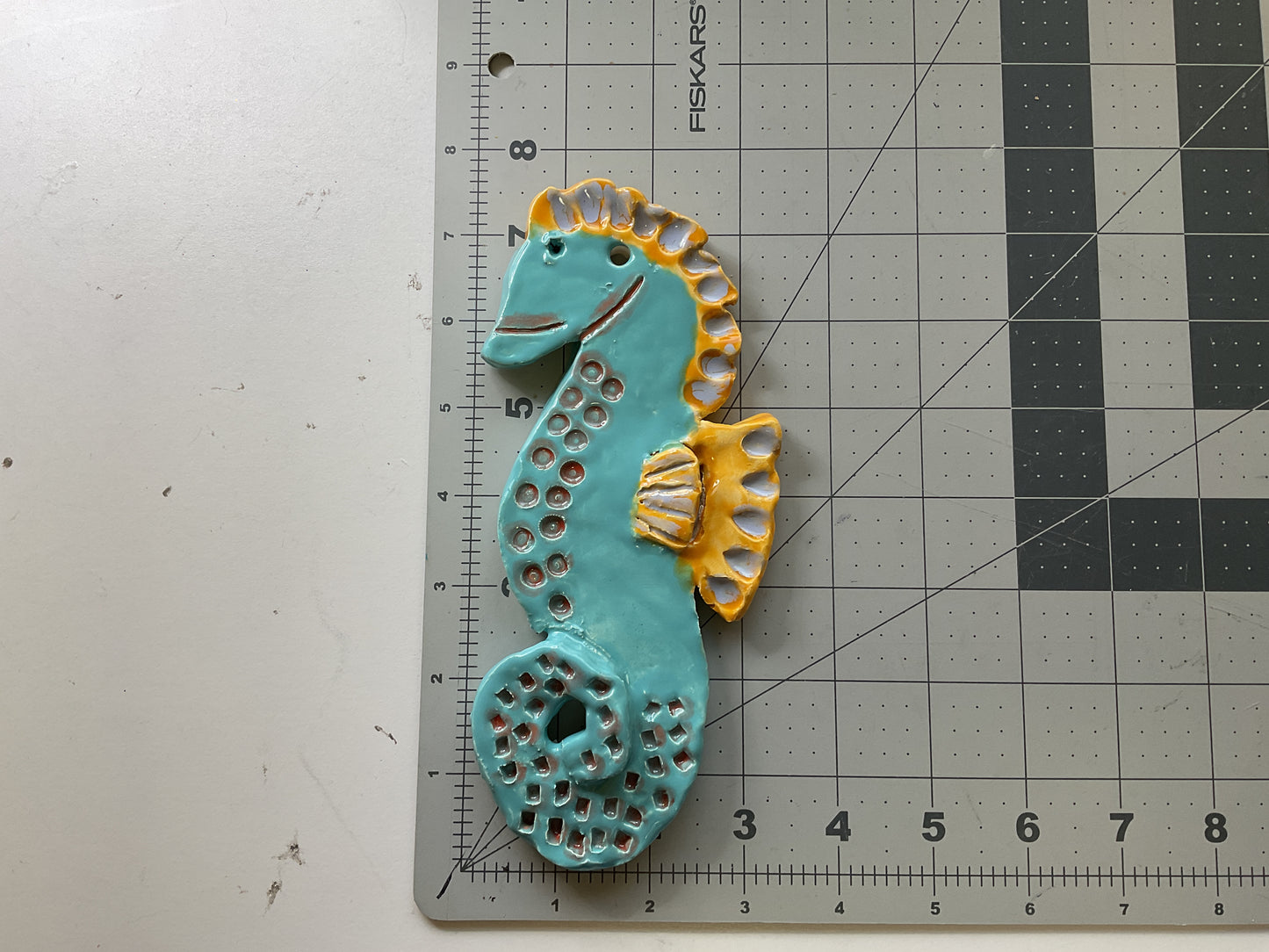 Handmade Ceramic Arts: Glazed Seahorse 7.5-inch x 3.5-inch by Loreen Bartschi