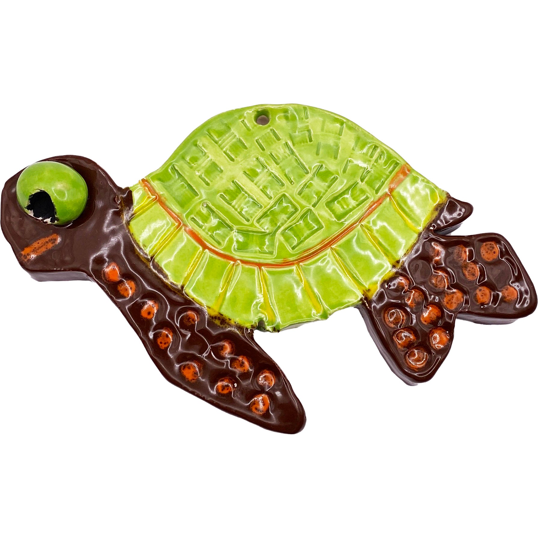 Handmade Ceramic Arts: Glazed Turtle 4-inch x 3.5-inch by Eric Stacy