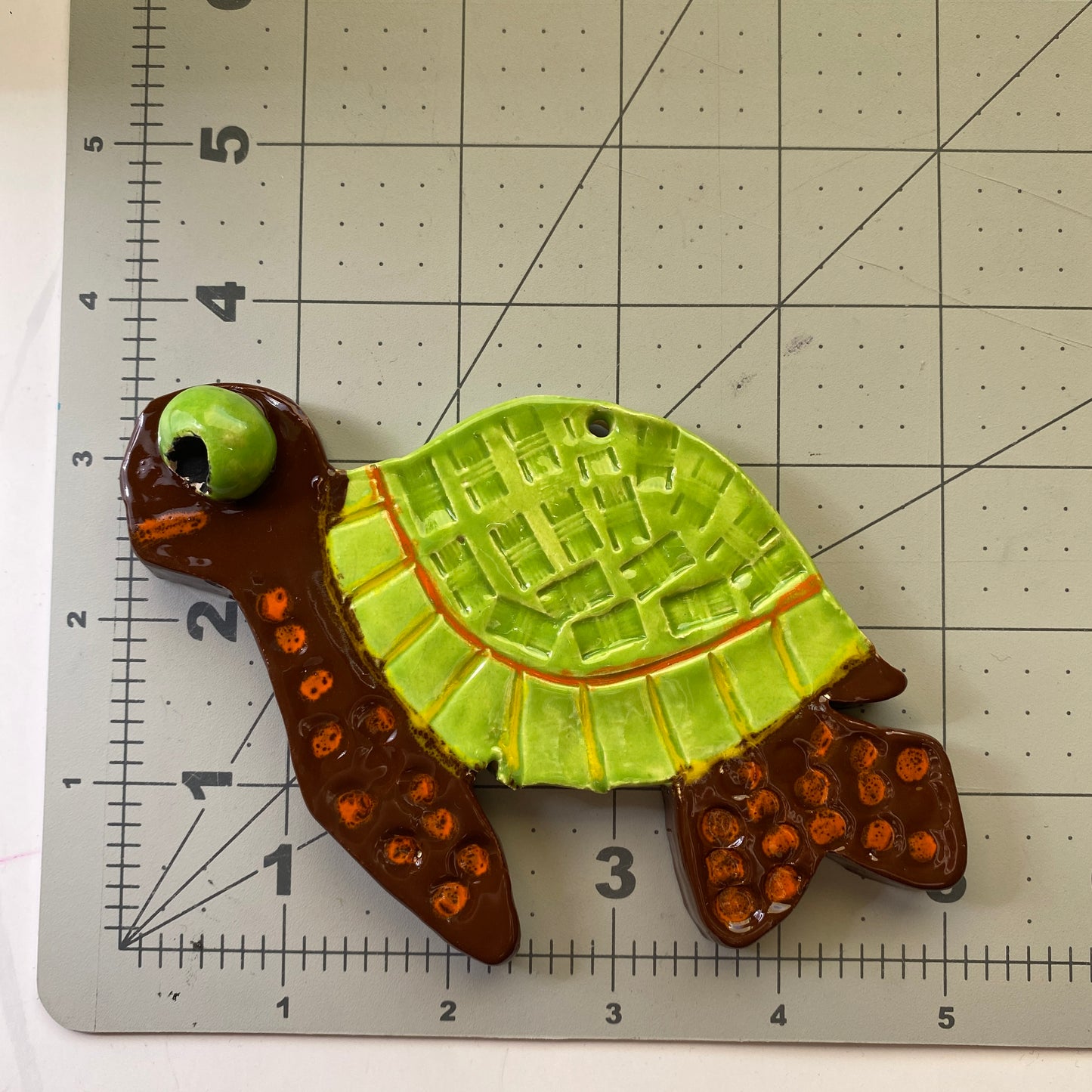 Handmade Ceramic Arts: Glazed Turtle 4-inch x 3.5-inch by Eric Stacy