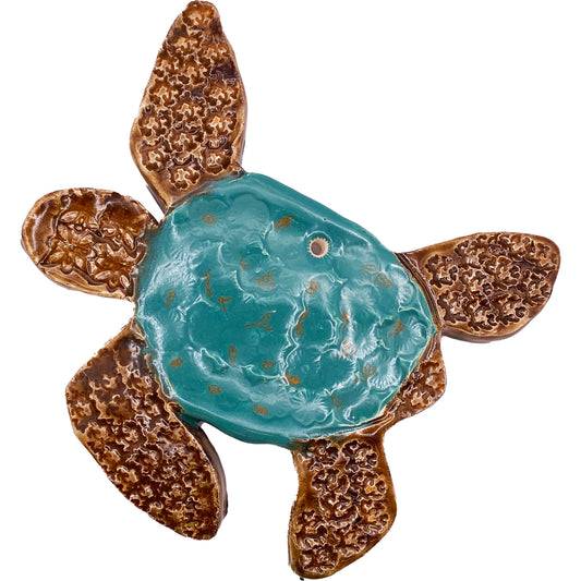 Handmade Ceramic Arts: Glazed Turtle 4.5-inch x 4.5-inch by Brandi Casner