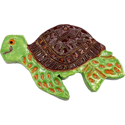 Handmade Ceramic Arts: Glazed Turtle 5-inch x 3.5-inch by Eric Stacy