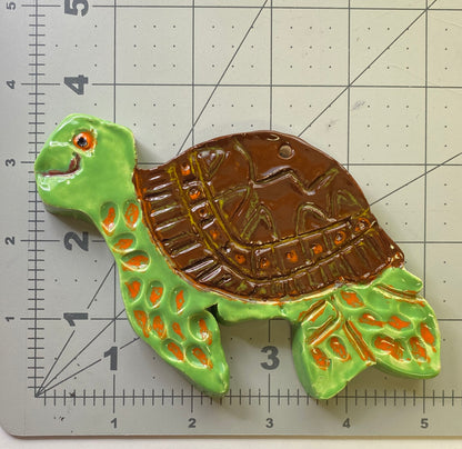 Handmade Ceramic Arts: Glazed Turtle 5-inch x 3.5-inch by Eric Stacy