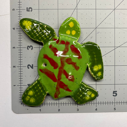 Handmade Ceramic Arts: Glazed Turtle 5-inch x 5-inch by Lisa Uptain and Janice Stephens