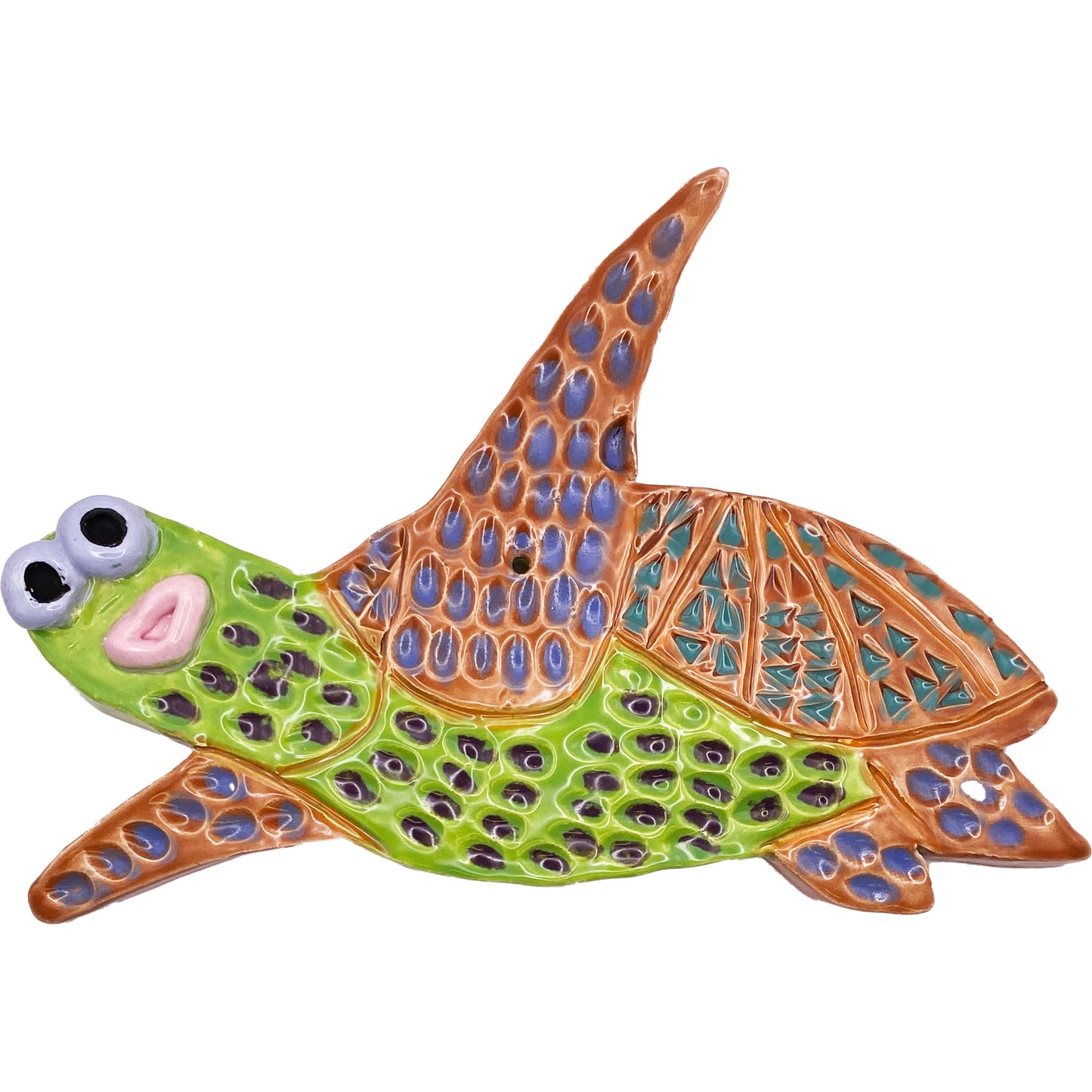 Handmade Ceramic Arts: Glazed Turtle 7-inch x 5-inch by Eric Stacy