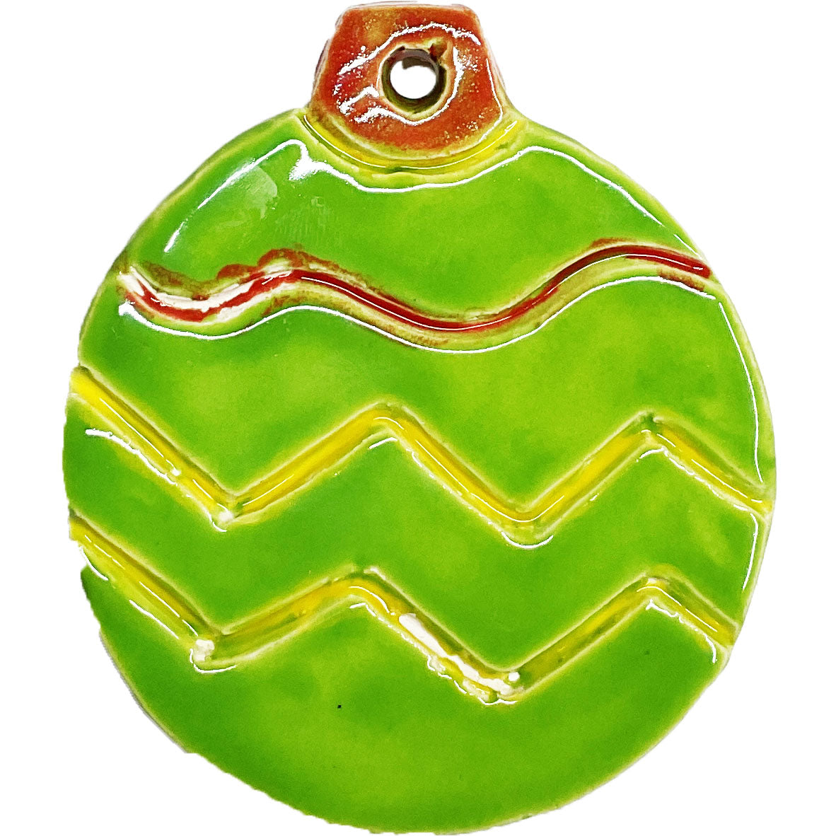 Handmade Ceramic Christmas Ornament 3"x3" by Brian Bass and Anonymous 4675