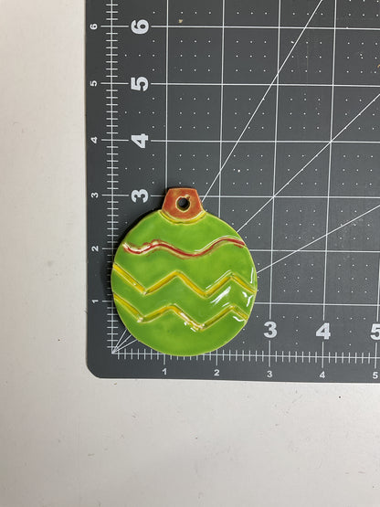 Handmade Ceramic Christmas Ornament 3"x3" by Brian Bass and Anonymous 4675