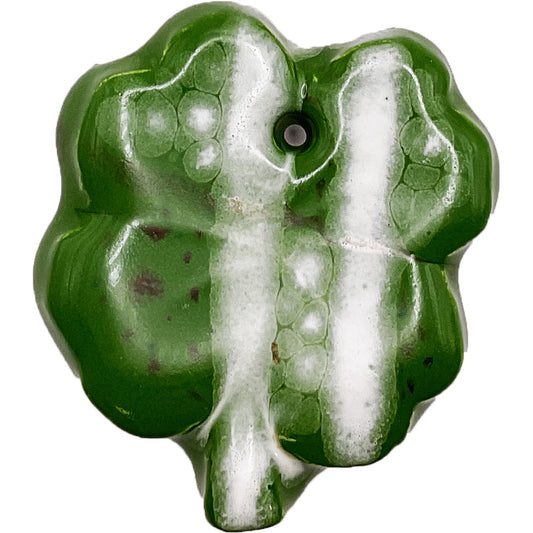 Handmade Ceramic Shamrock Ornament 2"x2.5" by Brian Bass and Anonymous 4721
