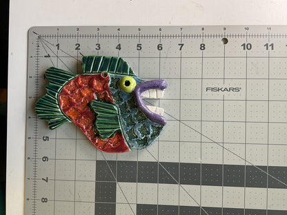 Ceramic Arts Handmade Clay Crafts Fresh Fish Glazed 6.5-inch by 5.5-inch made by Eric Stacy