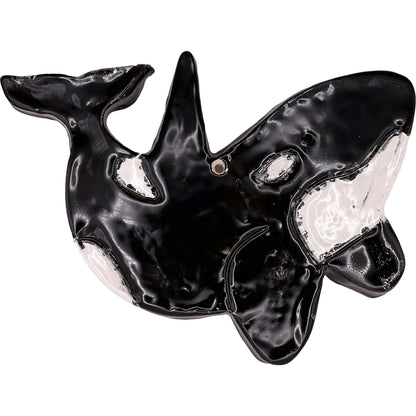 Ceramic Arts Handmade Clay Crafts Glazed Whale 4.5-inch by 6.5-inch made by Eric Stacy 4160