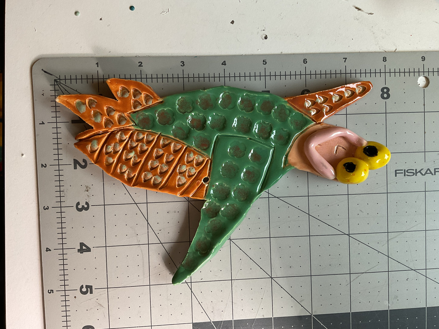 Ceramic Arts Handmade Clay Crafts Glazed Turtle 8-inch by 5-inch made by Eric Stacy 4159