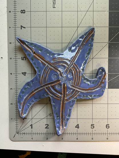 Ceramic Arts Handmade Clay Crafts Glazed Starfish 7-inch by 6-inch made by Ashley Dorsett 4158