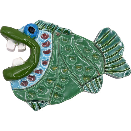 Ceramic Arts Handmade Clay Crafts Glazed Fish 6.5-inch by 4-inch made by Eric Stacy 4154