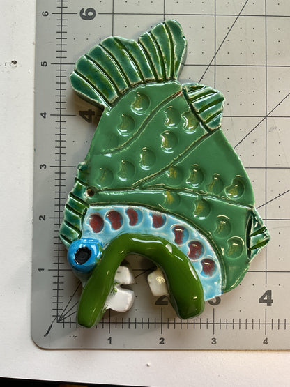 Ceramic Arts Handmade Clay Crafts Glazed Fish 6.5-inch by 4-inch made by Eric Stacy 4154